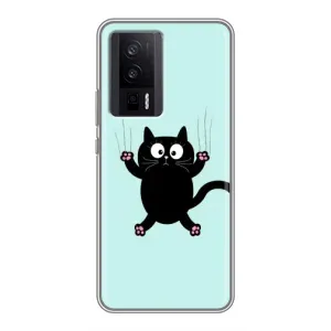 Чехол с принтом для Xiaomi POCO F5 Pro (AlphaPrint) Модные коты (Падающий кот)