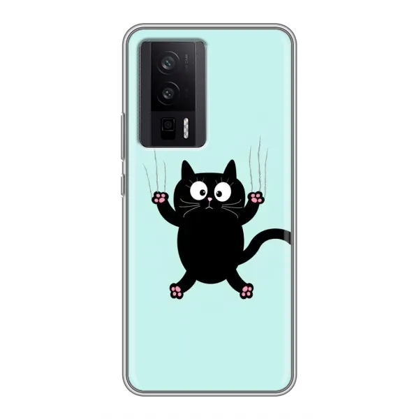 Чехол с принтом «Падающий кот» для Xiaomi POCO F5 Pro Чехол с принтом «Падающий кот» для Xiaomi POCO F5 Pro