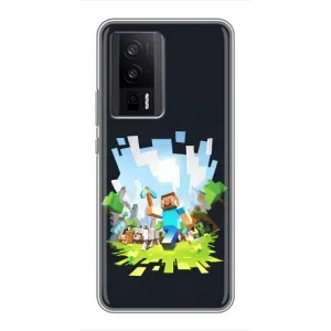Чохол Майнкрафт на Xiaomi POCO F5 Pro (AlphaPrint) Minecraft (персонажі Minecraft)