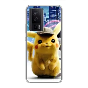 Чехол с Пикачу на Xiaomi POCO F5 Pro (Пикачу в городе)
