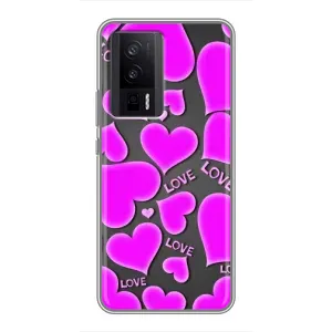 Чехлы для любимой на Сяомі POCO F5 Про (VPrint) (Pink hearts)