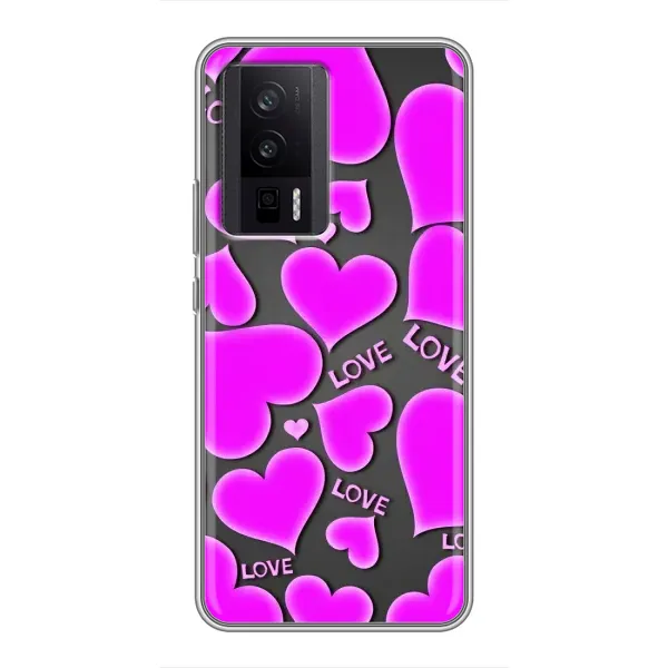 Чехол с принтом «Pink hearts» для Xiaomi POCO F5 Pro Чехол с принтом «Pink hearts» для Xiaomi POCO F5 Pro