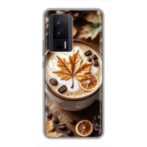 Чехол с уникальным дизайном «Осень с кофе» для Xiaomi POCO F5 Pro (Пряный кофе)