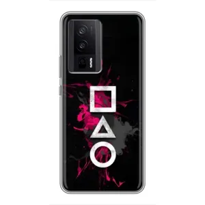 Чохол Гра в кальмара для Xiaomi POCO F5 Pro (Символи Гра кальмара)