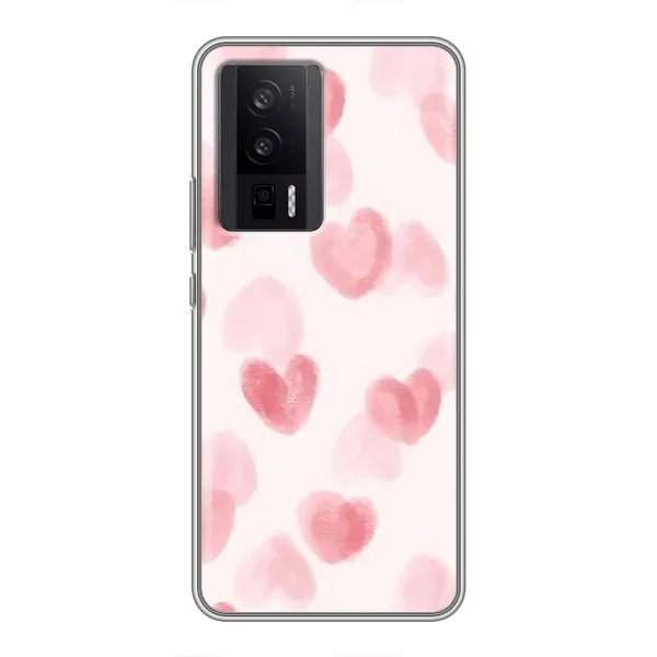 Чохол з принтом «Рожеві сердечки» для Xiaomi POCO F5 Pro