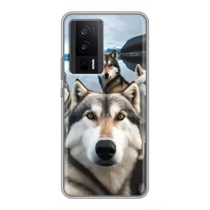 Чехол с Хаски для Xiaomi POCO F5 Pro - (AlphaPrint) (Селфи ХАски)