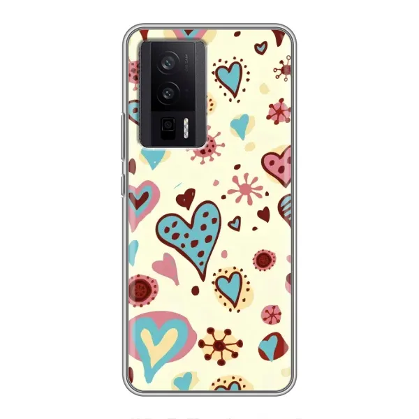 Чехол с принтом «Сердечки» для Xiaomi POCO F5 Pro Чехол с принтом «Сердечки» для Xiaomi POCO F5 Pro