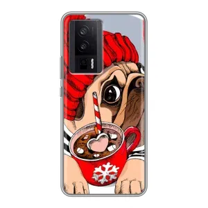 Чохли з собаками для Xiaomi POCO F5 Pro (VPrint) (Песик в шапці)