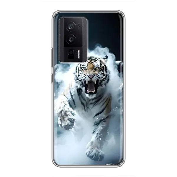 Чохол з принтом «Білий тигр у диму» для Xiaomi POCO F5 Pro Чохол з принтом «Білий тигр у диму» для Xiaomi POCO F5 Pro
