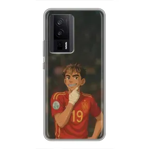 Чехол с футболистом Ламин Ямаль Xiaomi POCO F5 Pro (Ямаль аниме)
