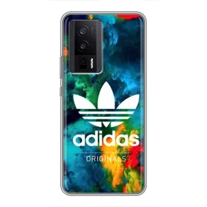 Чохли Адидас для Xiaomi POCO F5 Pro (AlphaPrint) (Яскравий Адідас)