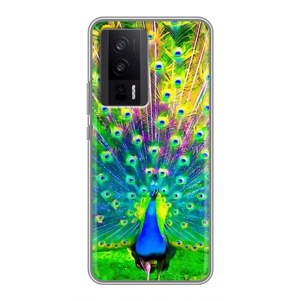 Чохол з принтом «Яскравий Павлин» для Xiaomi POCO F5 Pro Чохол з принтом «Яскравий Павлин» для Xiaomi POCO F5 Pro