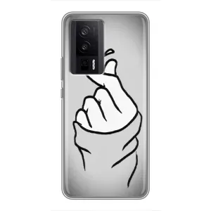 Чехол с принтом для Xiaomi POCO F5 Pro (AlphaPrint - Знак сердечка) (Значок Love)
