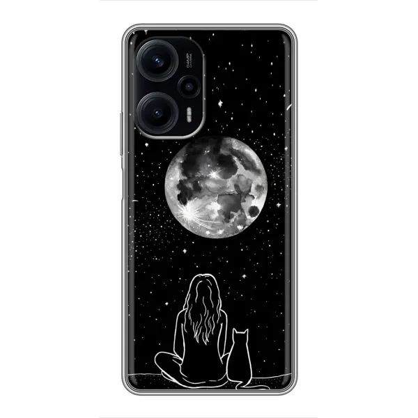 Чехол с принтом «Девушка с котом» для Xiaomi POCO F5