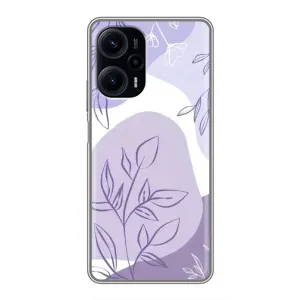 Силконовий чохол з принтом в квітах на Xiaomi POCO F5 (Фіолетове листя абстракція)
