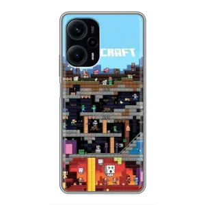 Чехол Майнкрафт на Xiaomi POCO F5 (AlphaPrint) Minecraft (фон Minecraft)