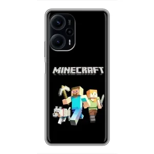 Чехол Майнкрафт на Xiaomi POCO F5 (AlphaPrint) Minecraft (герои Minecraft)