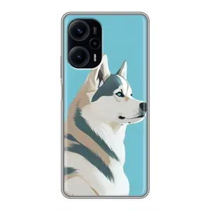 Чехол с Хаски для Xiaomi POCO F5 - (AlphaPrint) (Хаски арт)