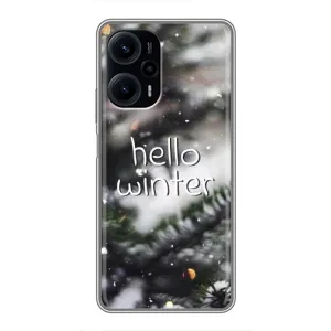 Новогодние, Праздничные Чехлы для Xiaomi POCO F5 - 2024 год (Hello winter)
