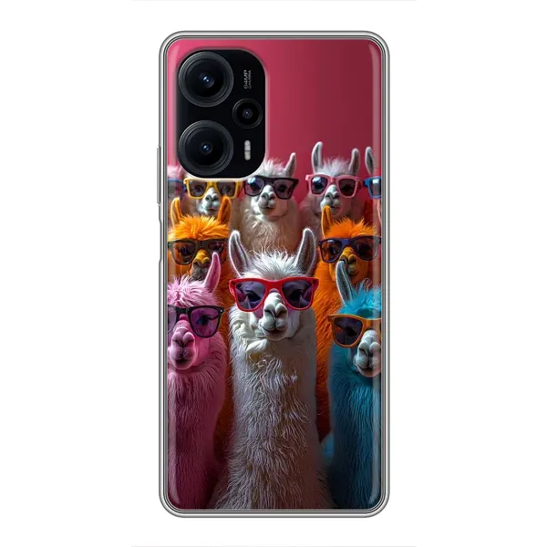 Чехол с принтом «Ламы в очках» для Xiaomi POCO F5