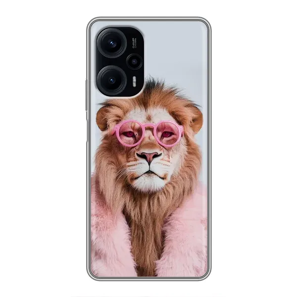 Чехол с принтом «Лев в очках» для Xiaomi POCO F5
