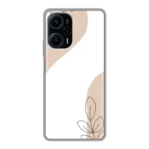Силконовий чохол з принтом в квітах на Xiaomi POCO F5 (Нюдова гілочка абстракція)