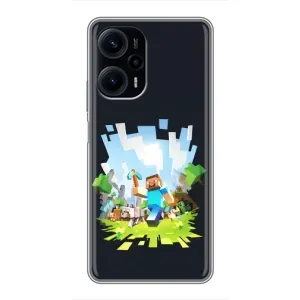 Чехол Майнкрафт на Xiaomi POCO F5 (AlphaPrint) Minecraft (персонажи Minecraft)