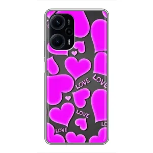 Чехлы для любимой на Сяомі ПОКО F5 (VPrint) (Pink hearts)