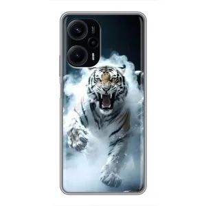 Чохол з картинкою 'Хижаки' для Xiaomi POCO F5 (Білий тигр у диму)