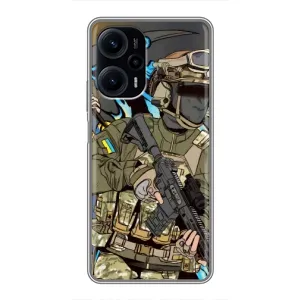 Чехлы с картинкой ЗСУ для Xiaomi POCO F5 (AlphaPrint) (Воїн ЗСУ)