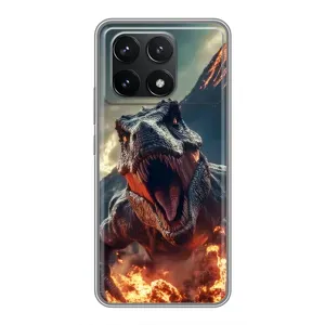 Чохол з принтом «Вогняний динозавр» для Xiaomi POCO F6 Pro