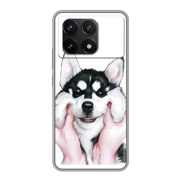 Чехол с принтом «Довольный Хаски» для Xiaomi POCO F6 Pro Чехол с принтом «Довольный Хаски» для Xiaomi POCO F6 Pro