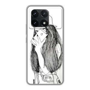 Чехол с печатью для Xiaomi POCO F6 Pro - (Мода) (AlphaPrint) (Фото девочки)