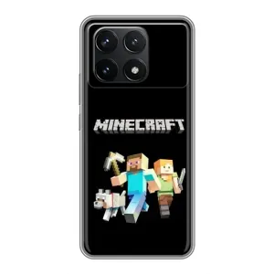 Чехол Майнкрафт на Xiaomi POCO F6 Pro (AlphaPrint) Minecraft (герои Minecraft)