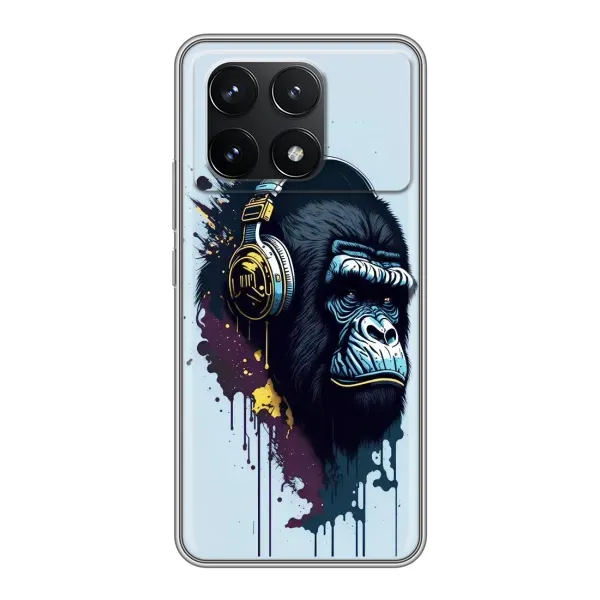 Чохол з принтом «Горила в навушниках» для Xiaomi POCO F6 Pro
