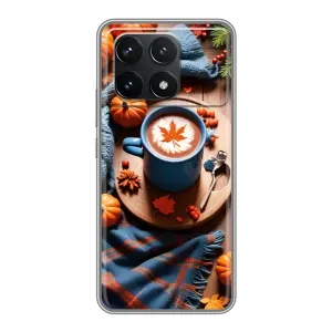 Чохол з принтом «Кава і гарбузики» для Xiaomi POCO F6 Pro