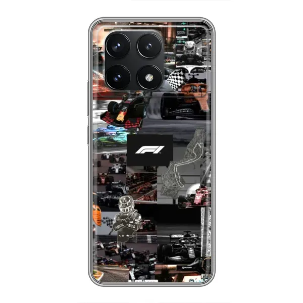 Чохол з принтом «Гоночний колаж Ф1» для Xiaomi POCO F6 Pro