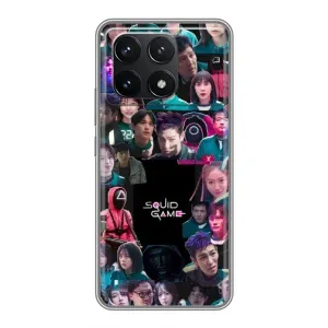 Чохол Гра в кальмара для Xiaomi POCO F6 Pro (Колаж Гра кальмара)