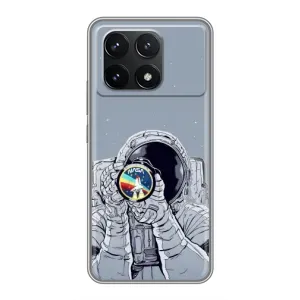 Чехол NASA для Xiaomi POCO F6 Pro (AlphaPrint) (Космонавт фото)