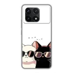 Чехол с рисунком кот на Xiaomi POCO F6 Pro (Коты в очках)