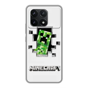 Чехол Майнкрафт на Xiaomi POCO F6 Pro (AlphaPrint) Minecraft (крипер Майнкрафт)