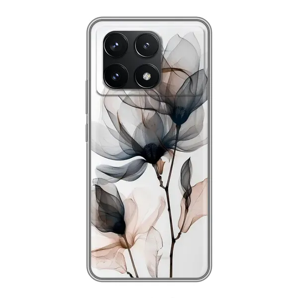 Чехол с принтом «Цветы на белом» для Xiaomi POCO F6 Pro