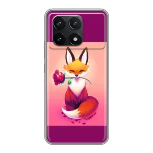 Чохли з картинкою Лисичка для Xiaomi POCO F6 Pro (VPrint) (Лиса з трояндою)
