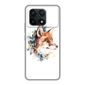 Чохли з картинкою Лисичка для Xiaomi POCO F6 Pro (VPrint) (Лиса в квітах)