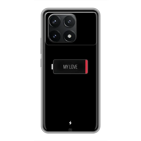 Чехол с принтом «Love battery» для Xiaomi POCO F6 Pro