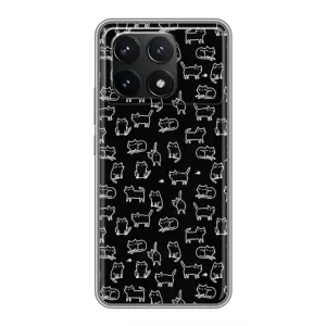 Чехол с принтом для Xiaomi POCO F6 Pro (AlphaPrint) Модные коты (Меленькие котики)