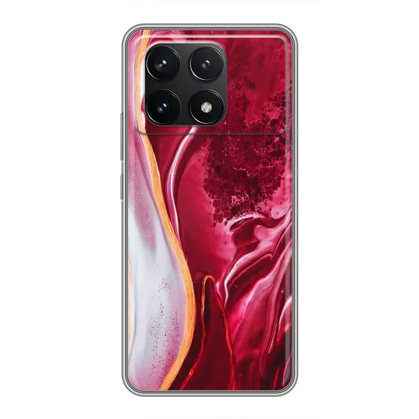 Чехол с принтом «Мрамор красный» для Xiaomi POCO F6 Pro