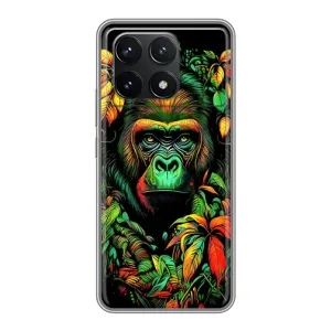 Чохол з Мавпами Xiaomi POCO F6 Pro - (AlphaPrint) (Мавпа в квітах)