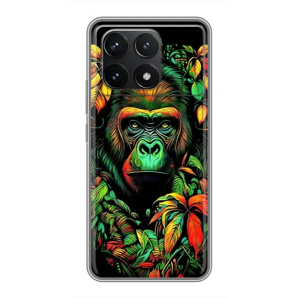 Чохол з принтом «Мавпа в квітах» для Xiaomi POCO F6 Pro