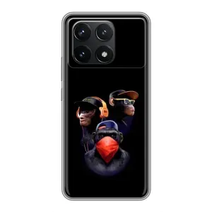 Чохол з Мавпами Xiaomi POCO F6 Pro - (AlphaPrint) (Три мавпи)
